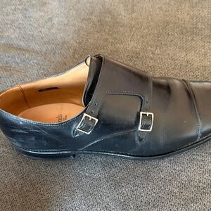 Men's Black Leather Double Monk Strap Shoes Allen Edmonds!